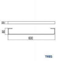 MEDIDAS TOALLERO 600mm LOFT TRES GRIFERIA